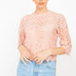 Mock 3/4 Sleeves Lace Designed Top