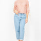 Mock 3/4 Sleeves Lace Designed Top