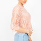 Mock 3/4 Sleeves Lace Designed Top