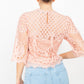 Mock 3/4 Sleeves Lace Designed Top