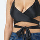 Satin Wrap Around Top