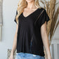 Short Sleeve V Neck Top