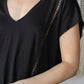 Short Sleeve V Neck Top