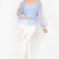 Sheer Mesh Crochet Peplum Top