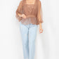 Sheer Mesh Crochet Peplum Top