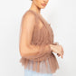 Sheer Mesh Crochet Peplum Top