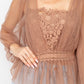Sheer Mesh Crochet Peplum Top