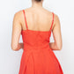 Cinched Zip Sweetheart Pleated Romper