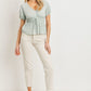 Front Tie Cut Edge Top