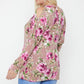 Flattering Cutout Details Floral Print Top
