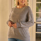 Plus Heather Grey Round Neck Long Sleeve Geometric Stitch Detail Relaxed Fit Sweatshirt