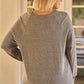 Plus Heather Grey Round Neck Long Sleeve Geometric Stitch Detail Relaxed Fit Sweatshirt