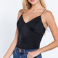 Crop Cami Satin Knit Top