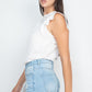 Lace Illusion Flutter Sleeves Top