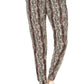 Snakeskin Printed Joggers With Solid Trim, Drawstring Waistband, Waist