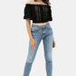 Lace Trim On The Front And Sleeves, Waist Band Cropped Top