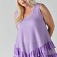 Plus Scoope Neck Sleeveless Ruffle Tunic