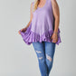 Plus Scoope Neck Sleeveless Ruffle Tunic