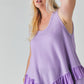 Plus Scoope Neck Sleeveless Ruffle Tunic