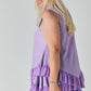 Plus Scoope Neck Sleeveless Ruffle Tunic
