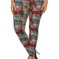 Abstract Geometric Printed Knit Legging With Elastic Waistband, And High Waist Fit