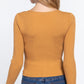 Rib Sweater Top W/front Zipper