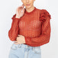 Sheer Crochet Lace Ruffled Top