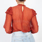 Sheer Crochet Lace Ruffled Top