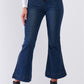 Blue Denim High Waisted Ankle Length Bell Bottom Flare Jeans