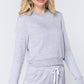 Long Slv Crew Neck Slub Terry Top