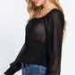 Long Slv Smocked Chiffon Top