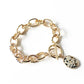 Metal Rhinestone Pearl Bead Toggle Clasp Multi Bracelet