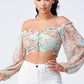 Boho Chic Off Shoulder Cropped Blouse Top