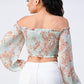 Boho Chic Off Shoulder Cropped Blouse Top