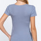 Short Sleeve V-neck Rib Top