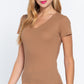 Short Sleeve V-neck Rib Top
