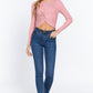 Crew Neck Knotted Crop Sweater