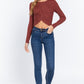 Crew Neck Knotted Crop Sweater