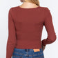 Crew Neck Knotted Crop Sweater