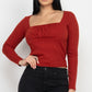 Shirred Square Neck Top