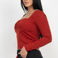 Shirred Square Neck Top