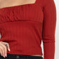 Shirred Square Neck Top