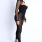 Mesh Crop Jumpsuit Set