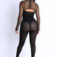 Mesh Crop Jumpsuit Set