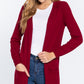 Raglan Slv Open Sweater Cardigan