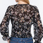 Ruffle Slv Floral Print Chiffon Top