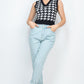 Double Button High-waisted Jeans