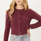 Buttoned Cable Knit Cardigan Long Sleeve Sweater