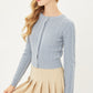 Buttoned Cable Knit Cardigan Long Sleeve Sweater