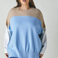 Plus Round Neck Multicolored Oversized Sweater